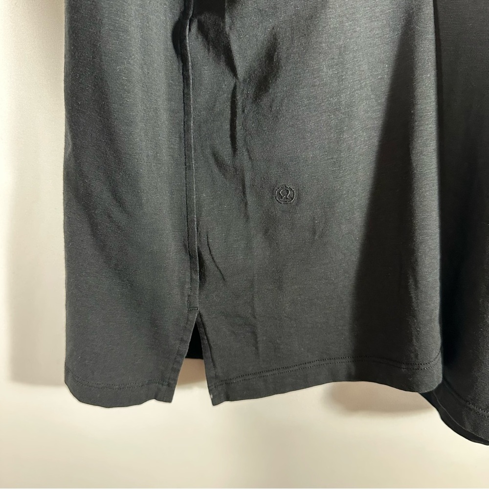LULULEMON Classic-Fit Cotton-Blend Black Dress With Side Slits Size 6 EUC - Picture 8 of 8